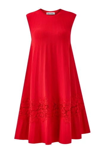 Плиссированное платье-трапеция с кружевом Heavy Lace(Плиссированное платье-трапеция с кружевом Heavy Lace)