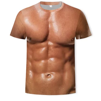 Herren T-Shirt Grafik Muskel Druck Kurzarm Lässig / Alltäglich Oberteile Weiß Schwarz Purpur