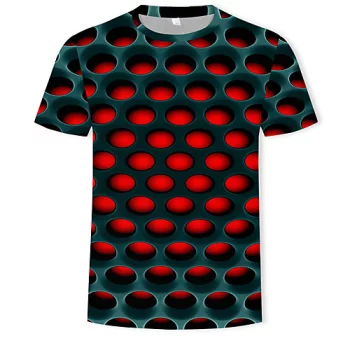 Herren T-Shirt 3D-Druck Grafik 3D-Druck Übergrössen Kurzarm Normal Oberteile Modisch Street Schick Übertrieben Cool Weiß Purpur Rote